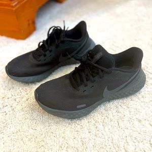 Black Nike running shoes